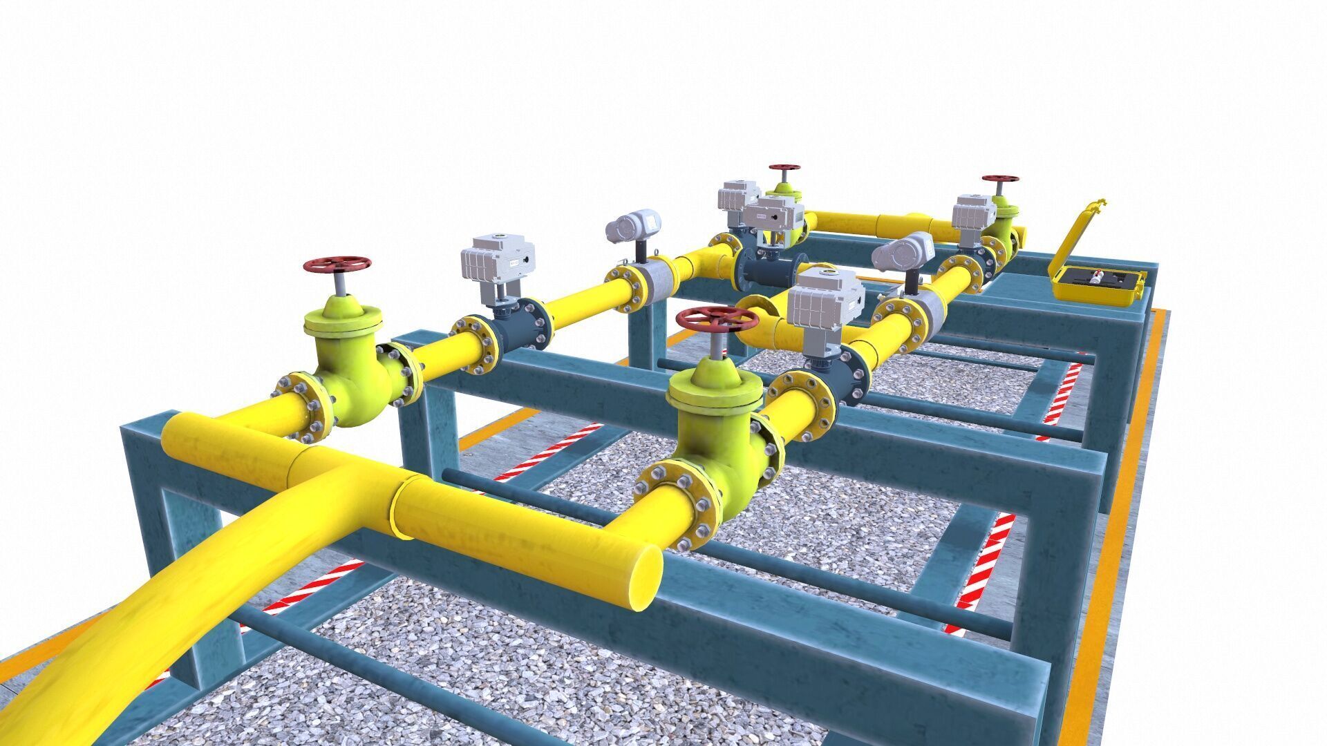 Oil Heating and pumping skid Low-poly 3D model_10