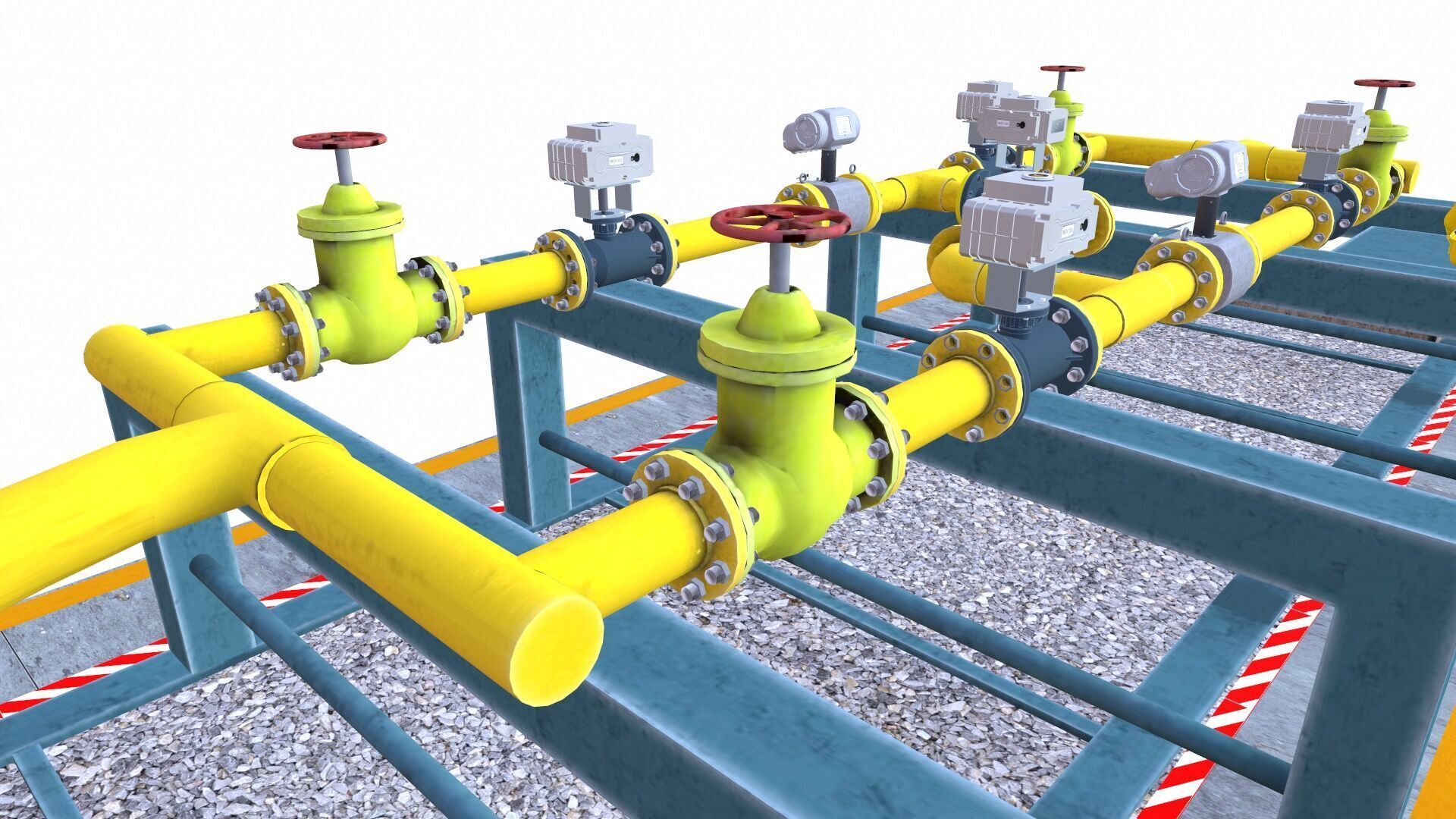 Oil Heating and pumping skid Low-poly 3D model_3