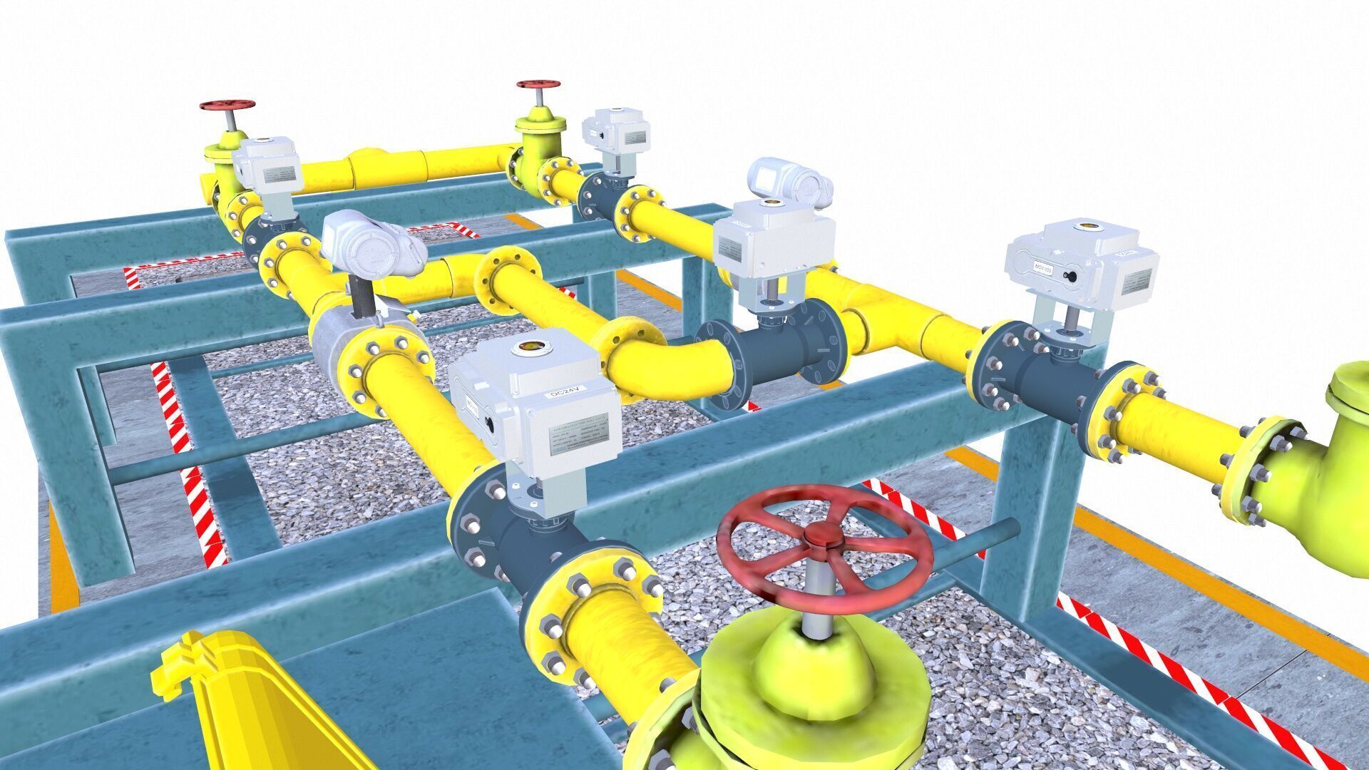 Oil Heating and pumping skid Low-poly 3D model_5