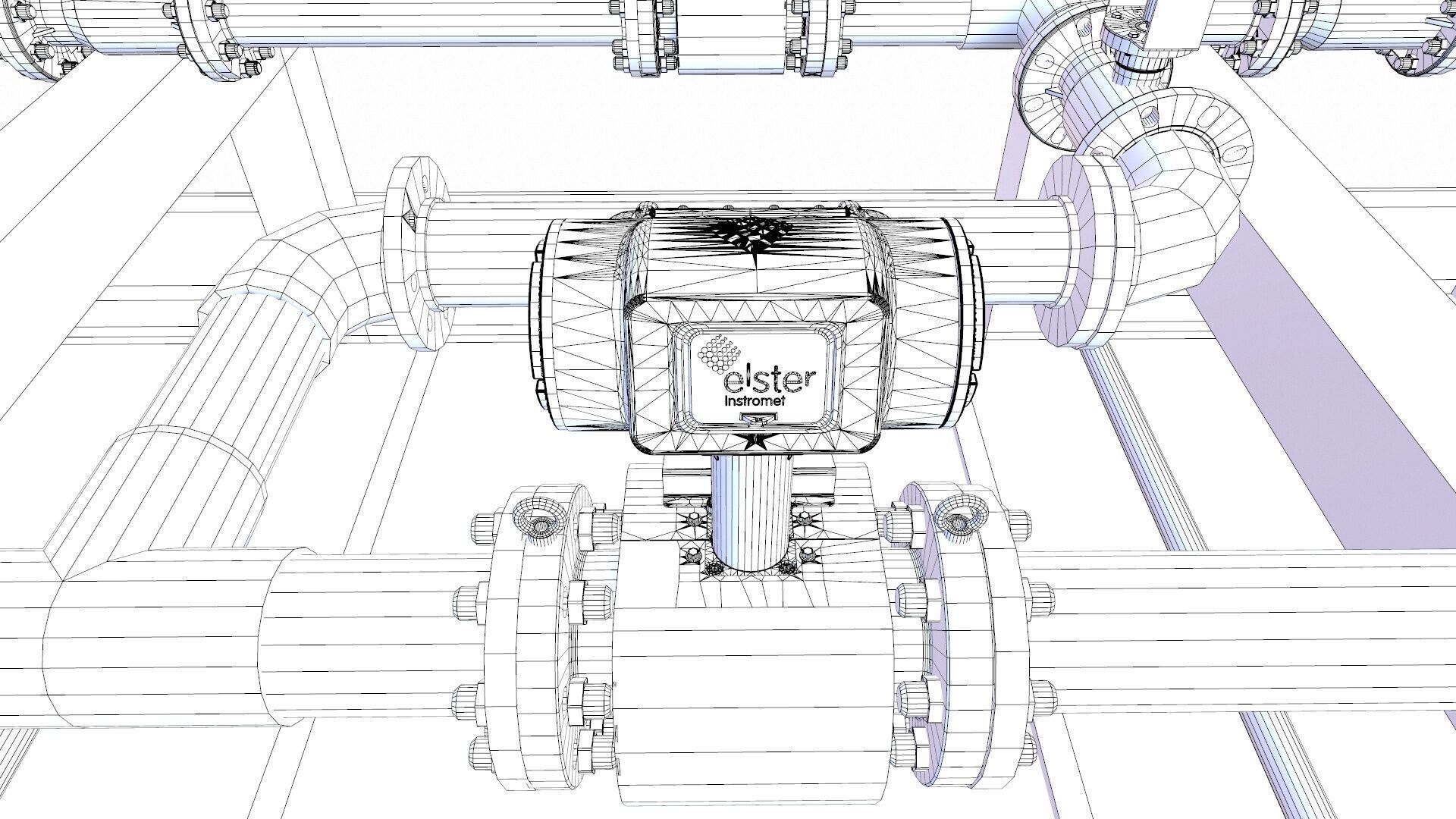 Oil Heating and pumping skid Low-poly 3D model_15