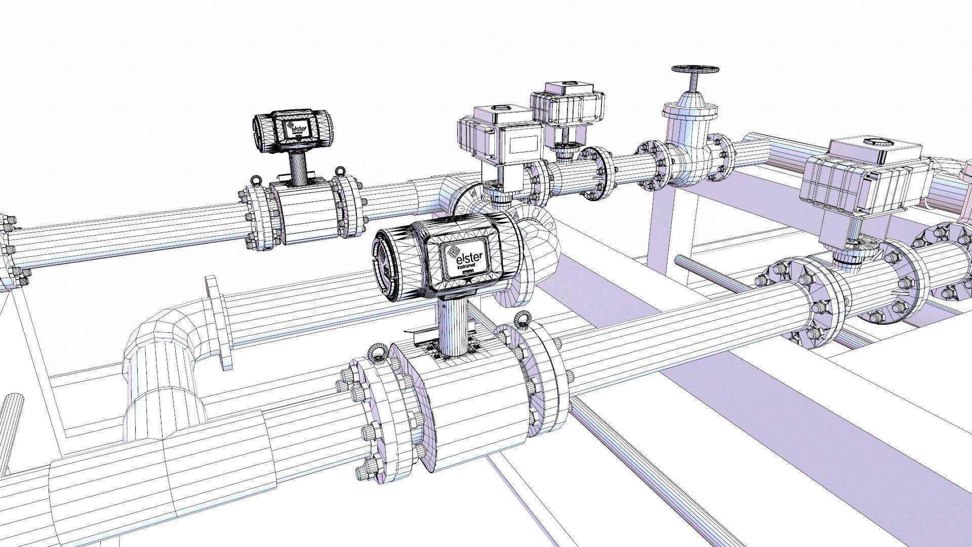 Oil Heating and pumping skid Low-poly 3D model_18
