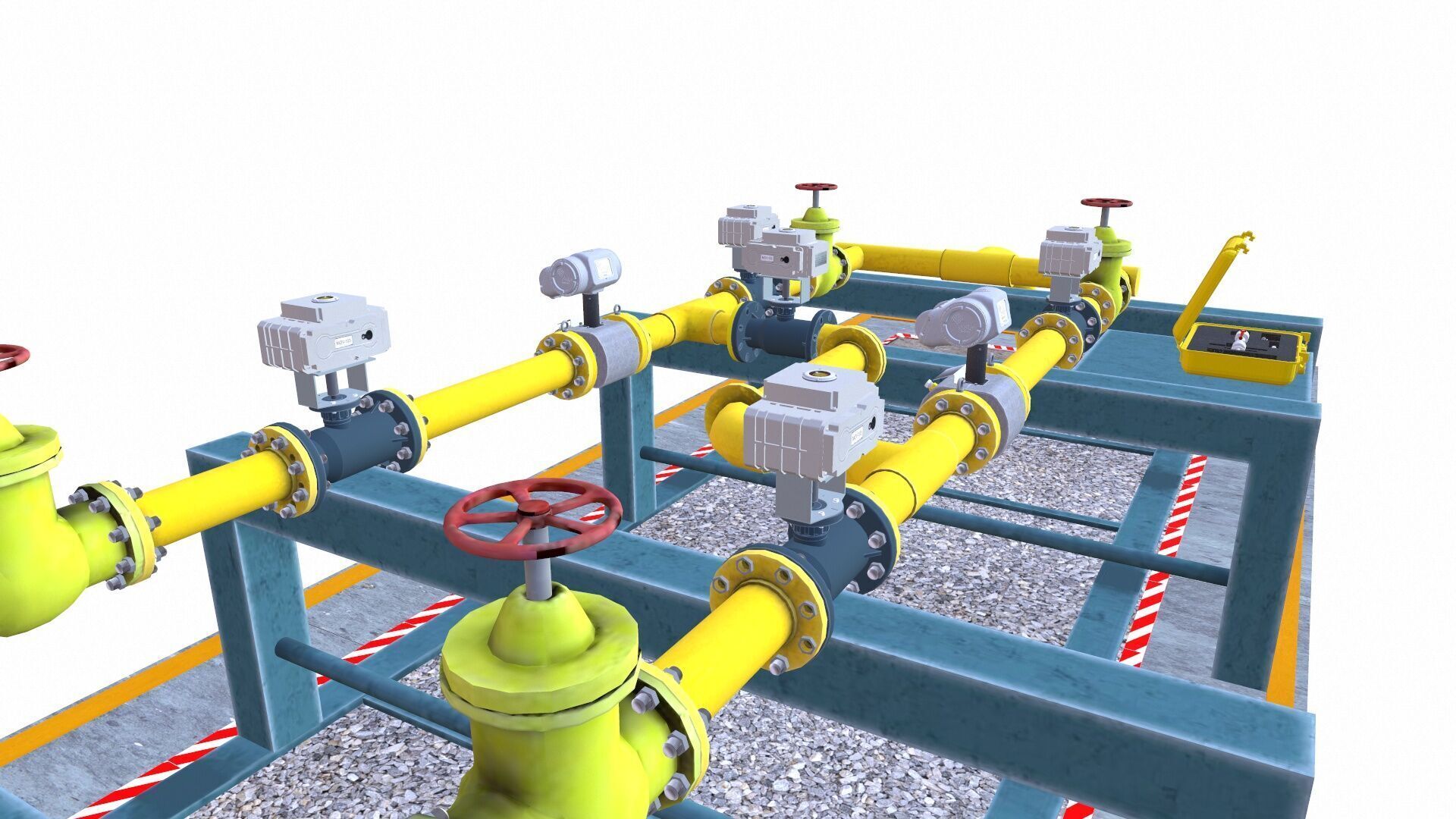 Oil Heating and pumping skid Low-poly 3D model_9