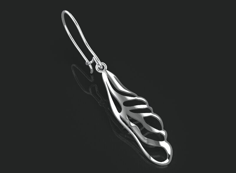 3d printing earring leaf printable 3dmodel STL and 3dm 3D print model_3