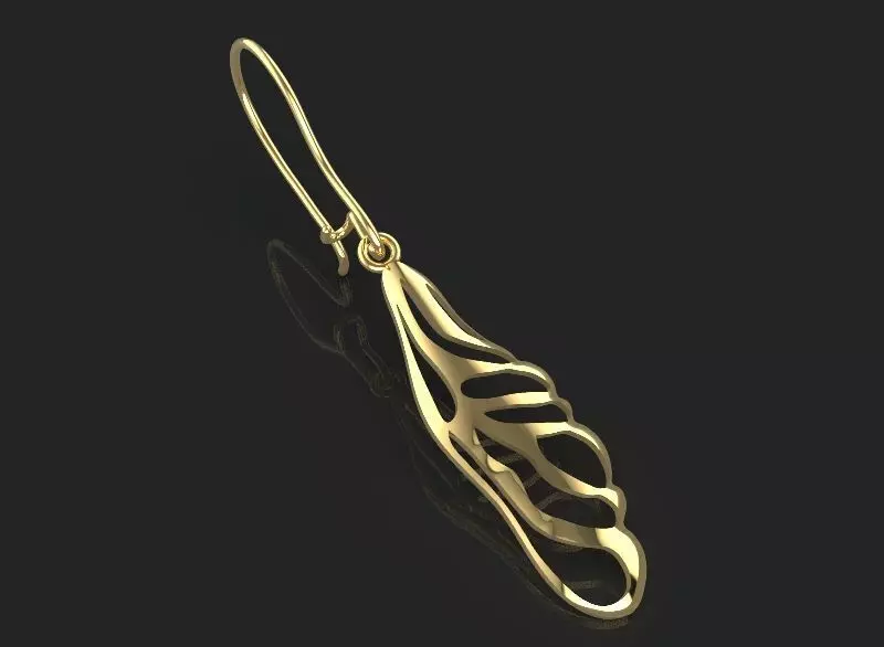 3d printing earring leaf printable 3dmodel STL and 3dm 3D print model_0