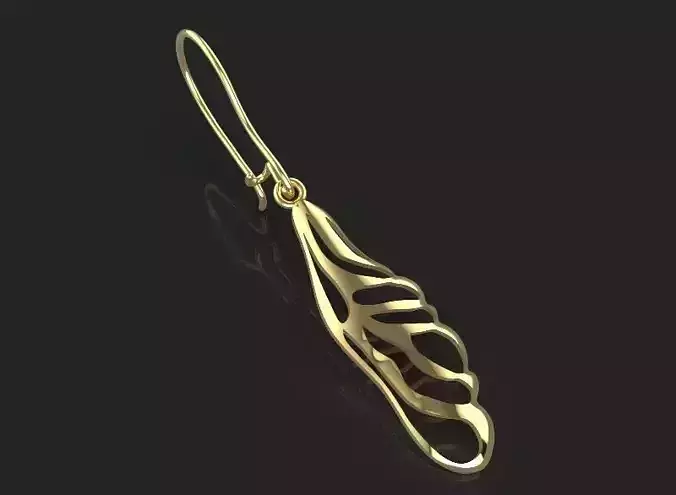 3d printing earring leaf printable 3dmodel STL and 3dm 3D print model