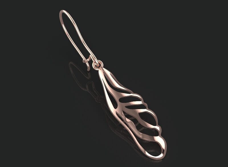 3d printing earring leaf printable 3dmodel STL and 3dm 3D print model_4