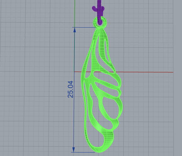 3d printing earring leaf printable 3dmodel STL and 3dm 3D print model_9