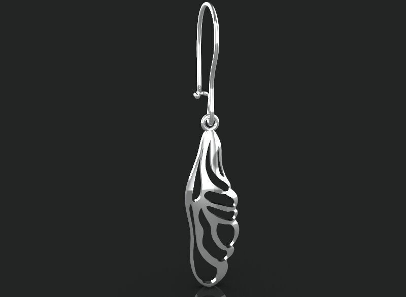 3d printing earring leaf printable 3dmodel STL and 3dm 3D print model_20