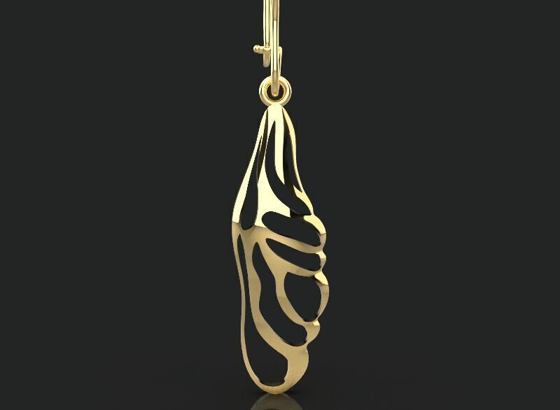 3d printing earring leaf printable 3dmodel STL and 3dm 3D print model_14