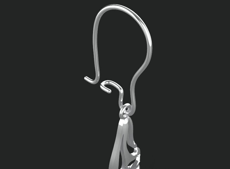 3d printing earring leaf printable 3dmodel STL and 3dm 3D print model_24