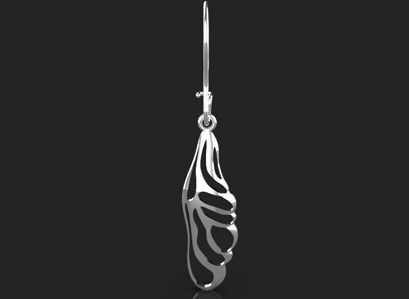 3d printing earring leaf printable 3dmodel STL and 3dm 3D print model_21