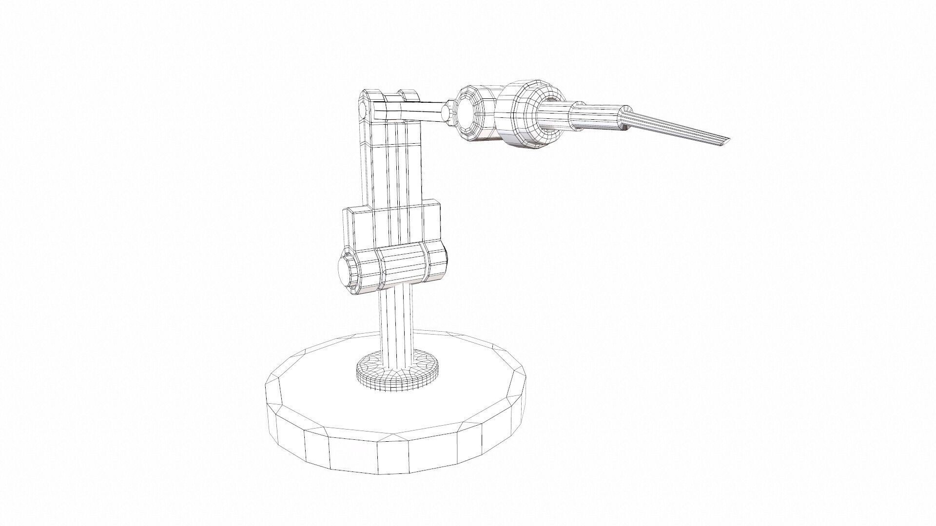 Robotic Arm Low-poly 3D model_9