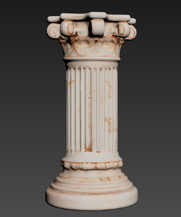 Ancient Roman Column High Quality with PBR Textures Shaders 3D model_3
