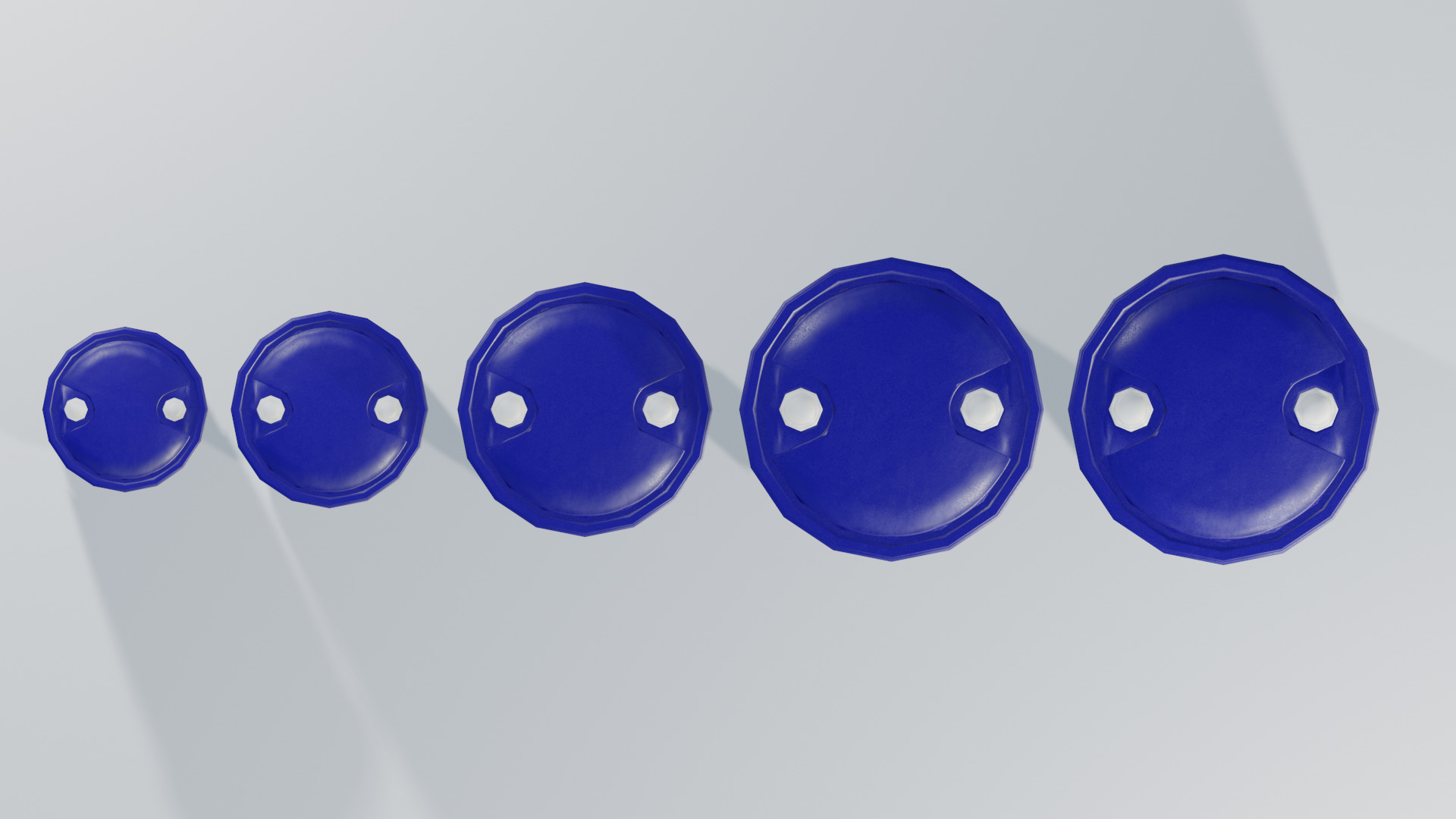 Plastic Tight Head Drum Collection Low-poly 3D model_2