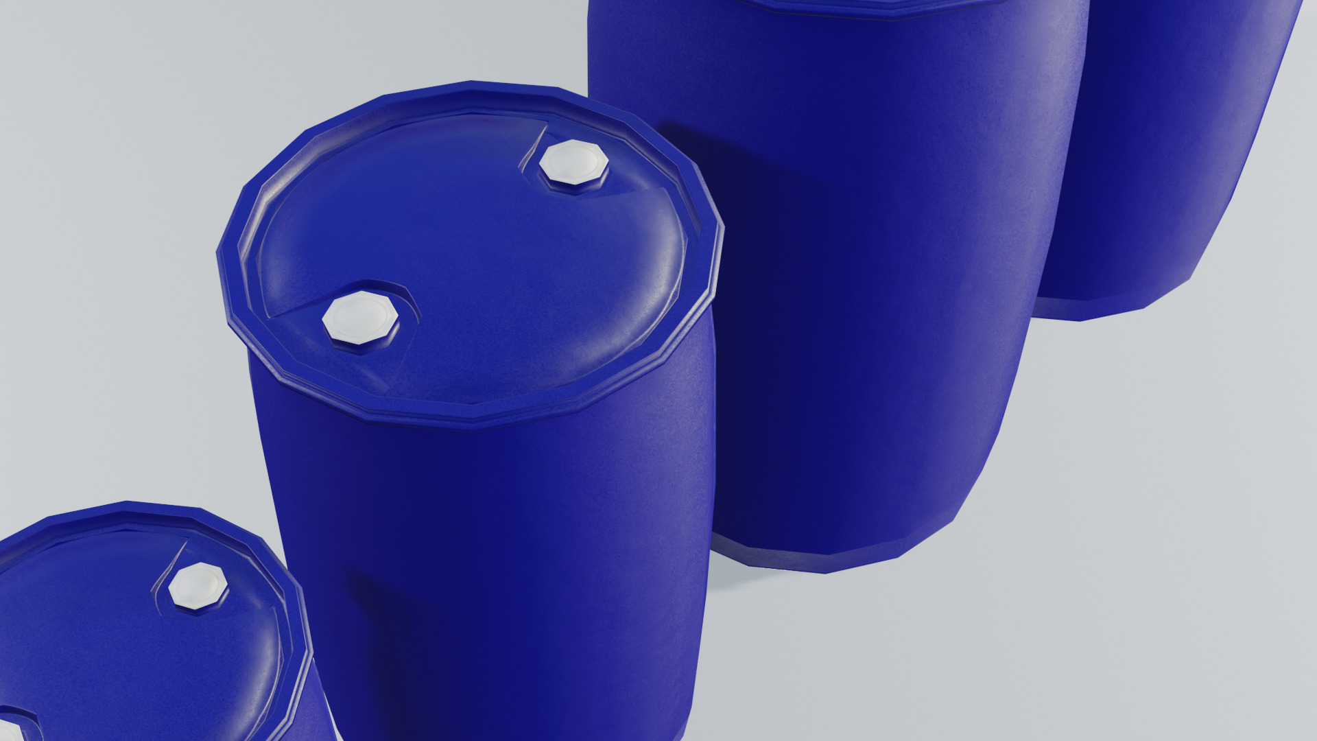 Plastic Tight Head Drum Collection Low-poly 3D model_4