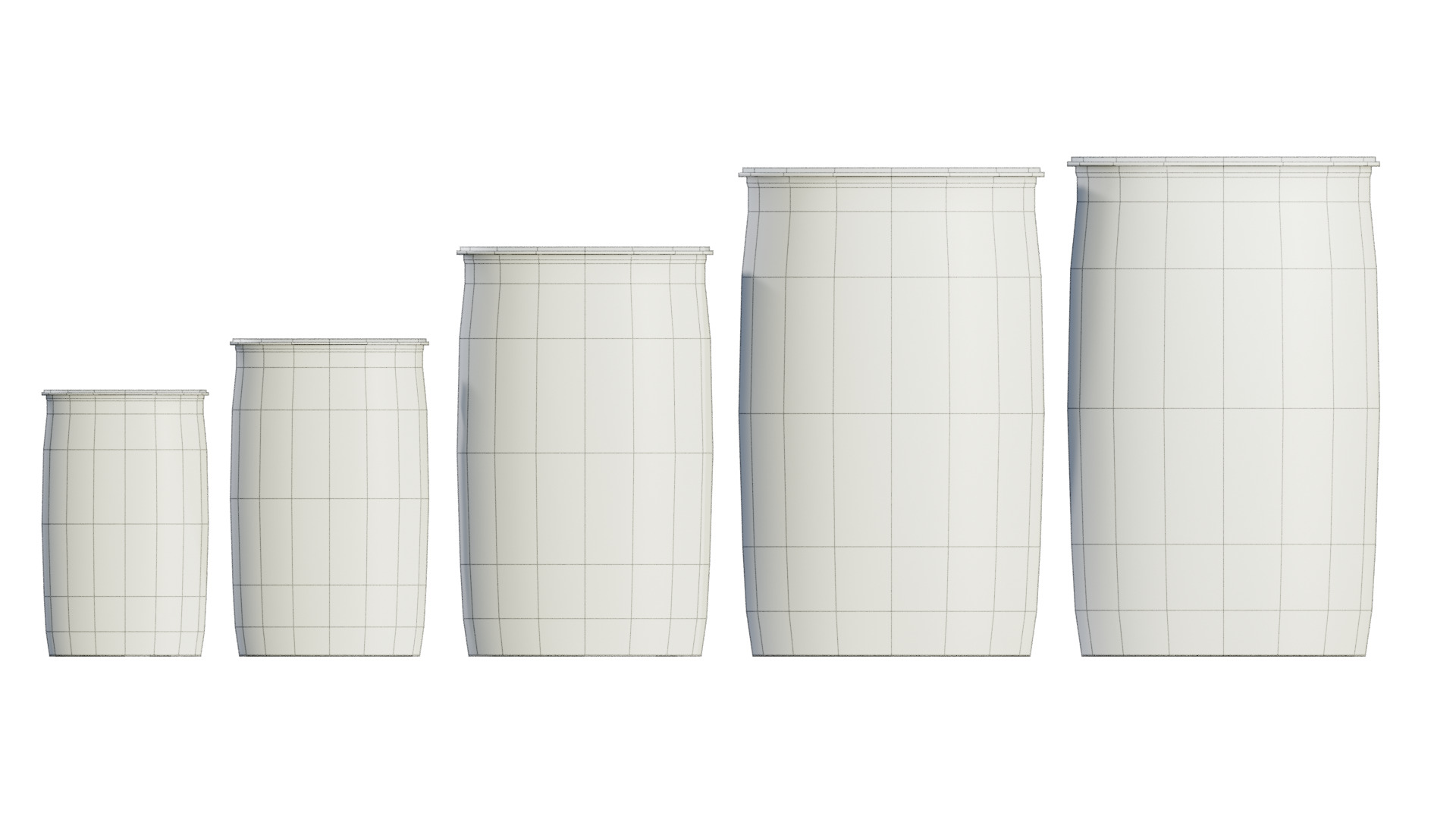 Plastic Tight Head Drum Collection Low-poly 3D model_8