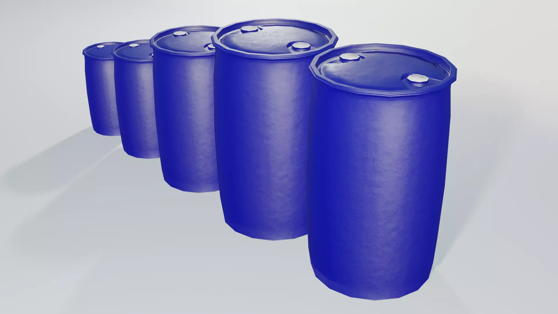 Plastic Tight Head Drum Collection Low-poly 3D model_0