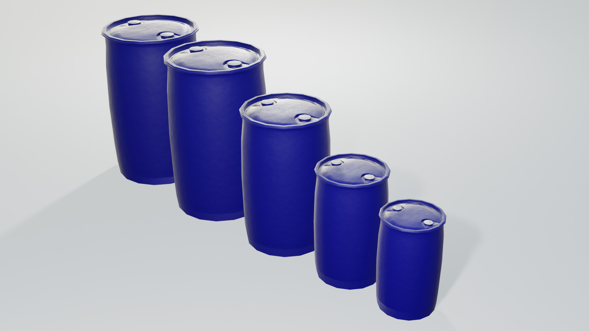 Plastic Tight Head Drum Collection Low-poly 3D model_1