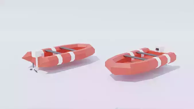 Rescue Boat Low Poly