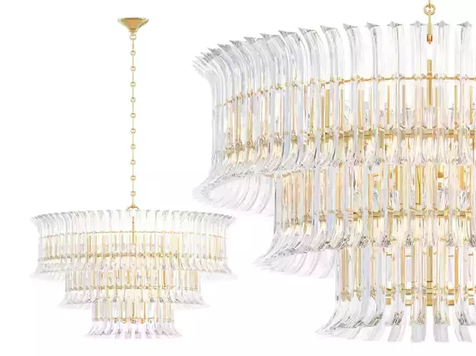 Rhine Three Tier Chandelier 3D model