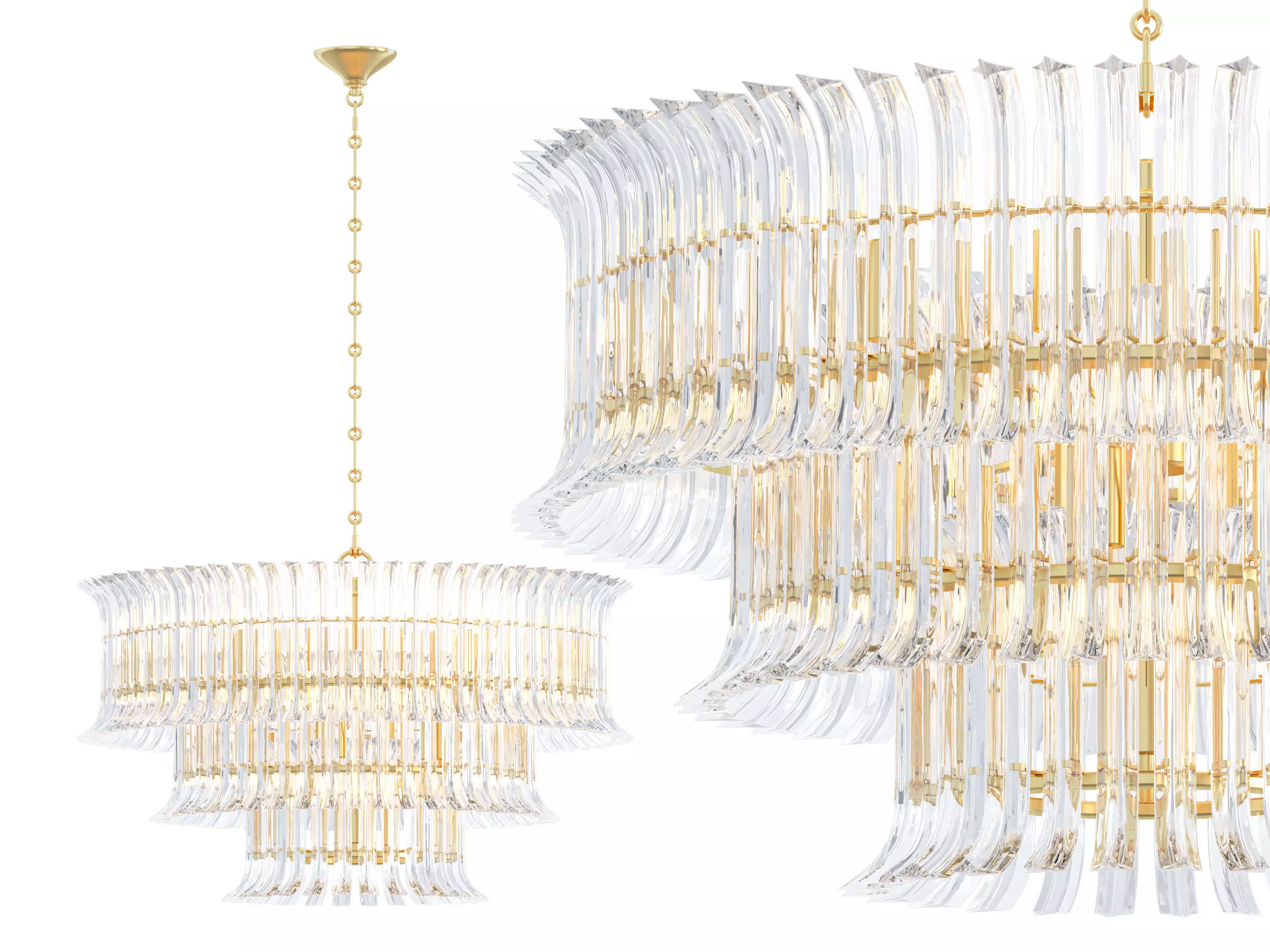 Rhine Three Tier Chandelier 3D model_0