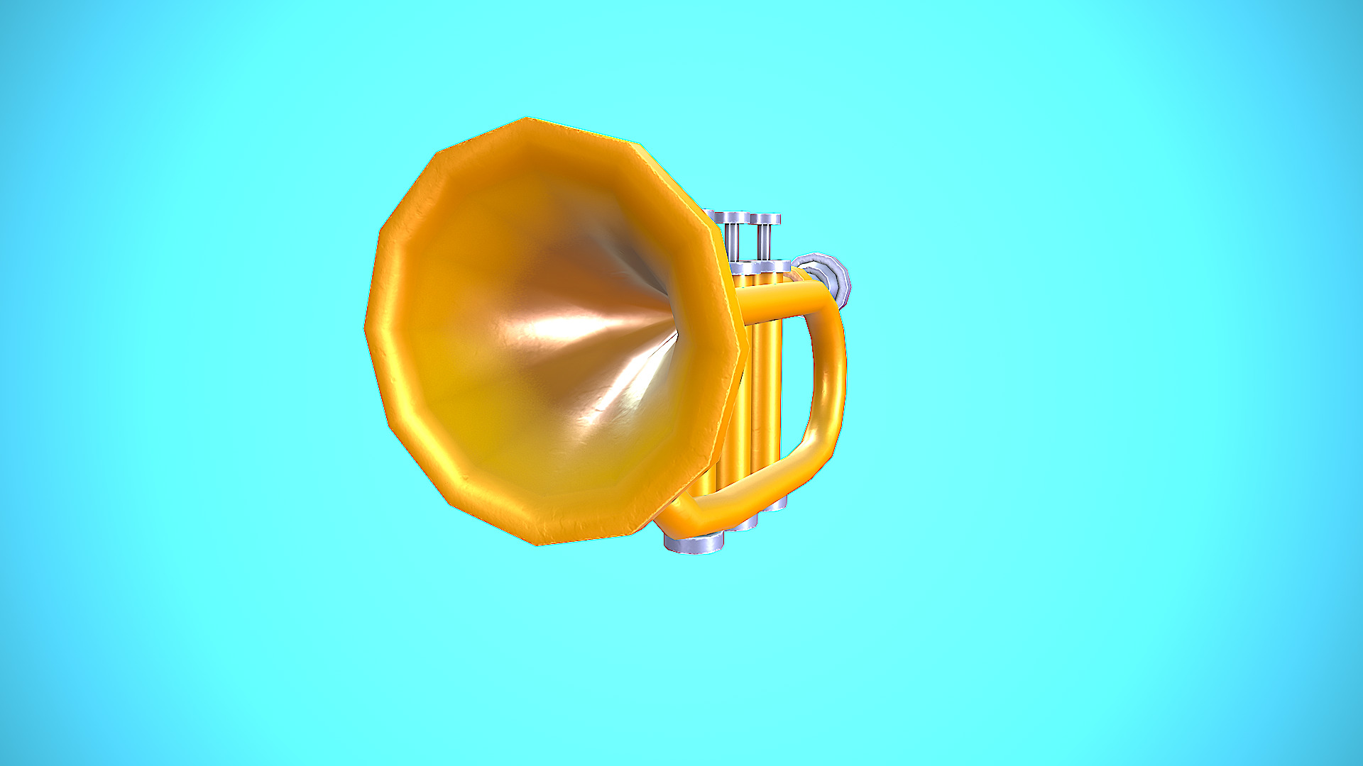 TRUMPET CARTOON STYLIZED REALISTIC Low-poly 3D model_12