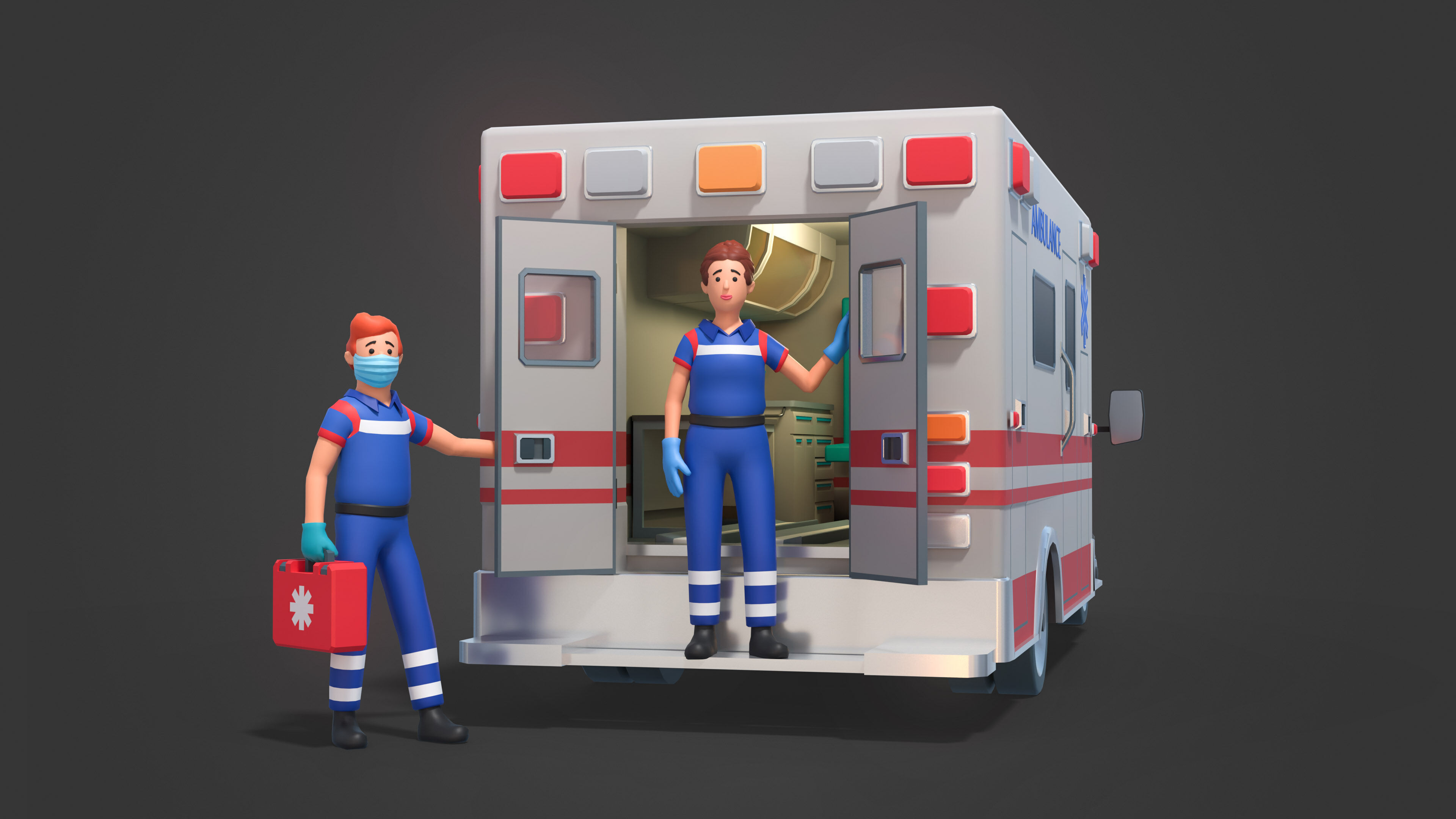 Medical Pack Low-poly 3D model_11