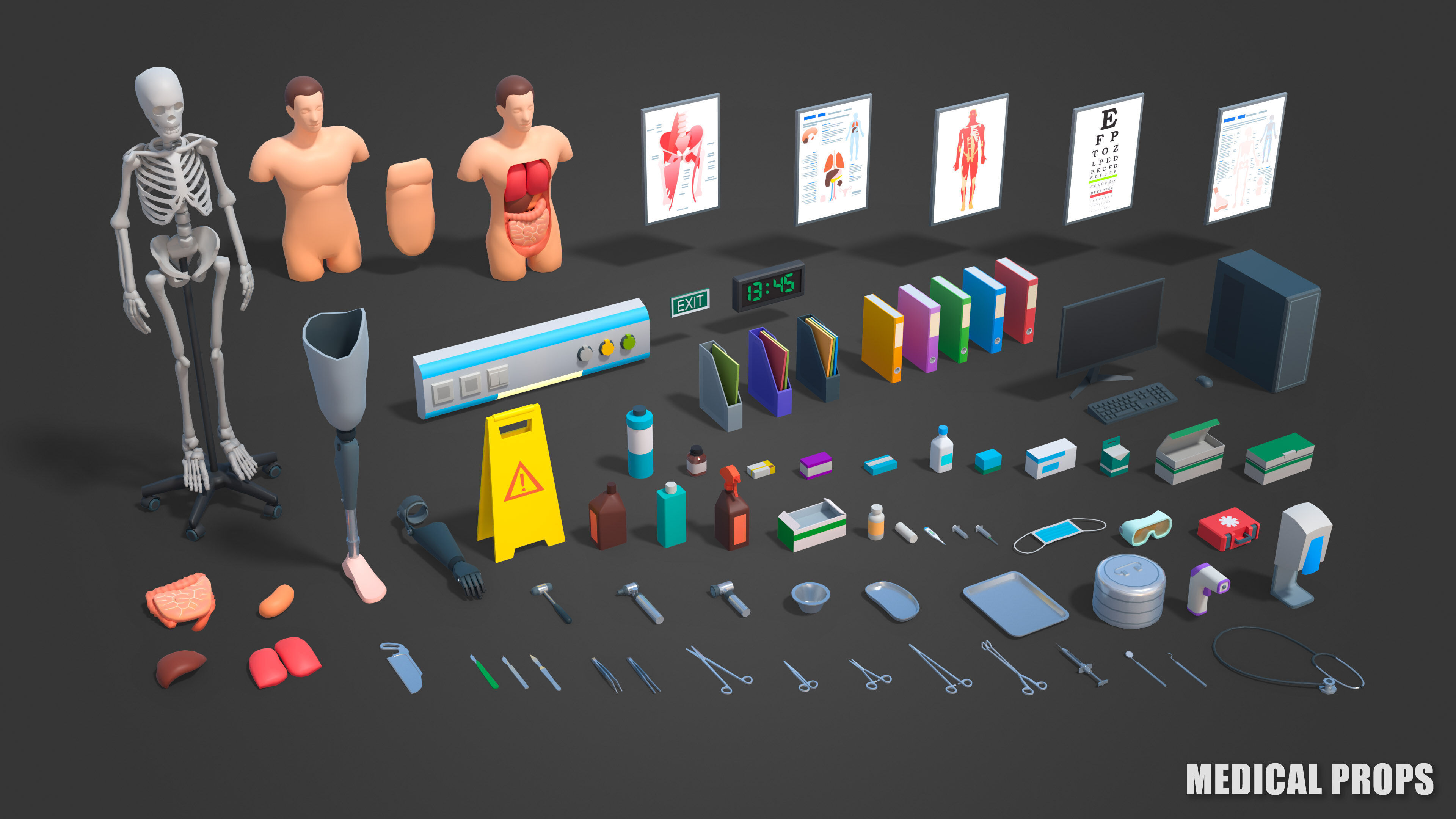 Medical Pack Low-poly 3D model_26