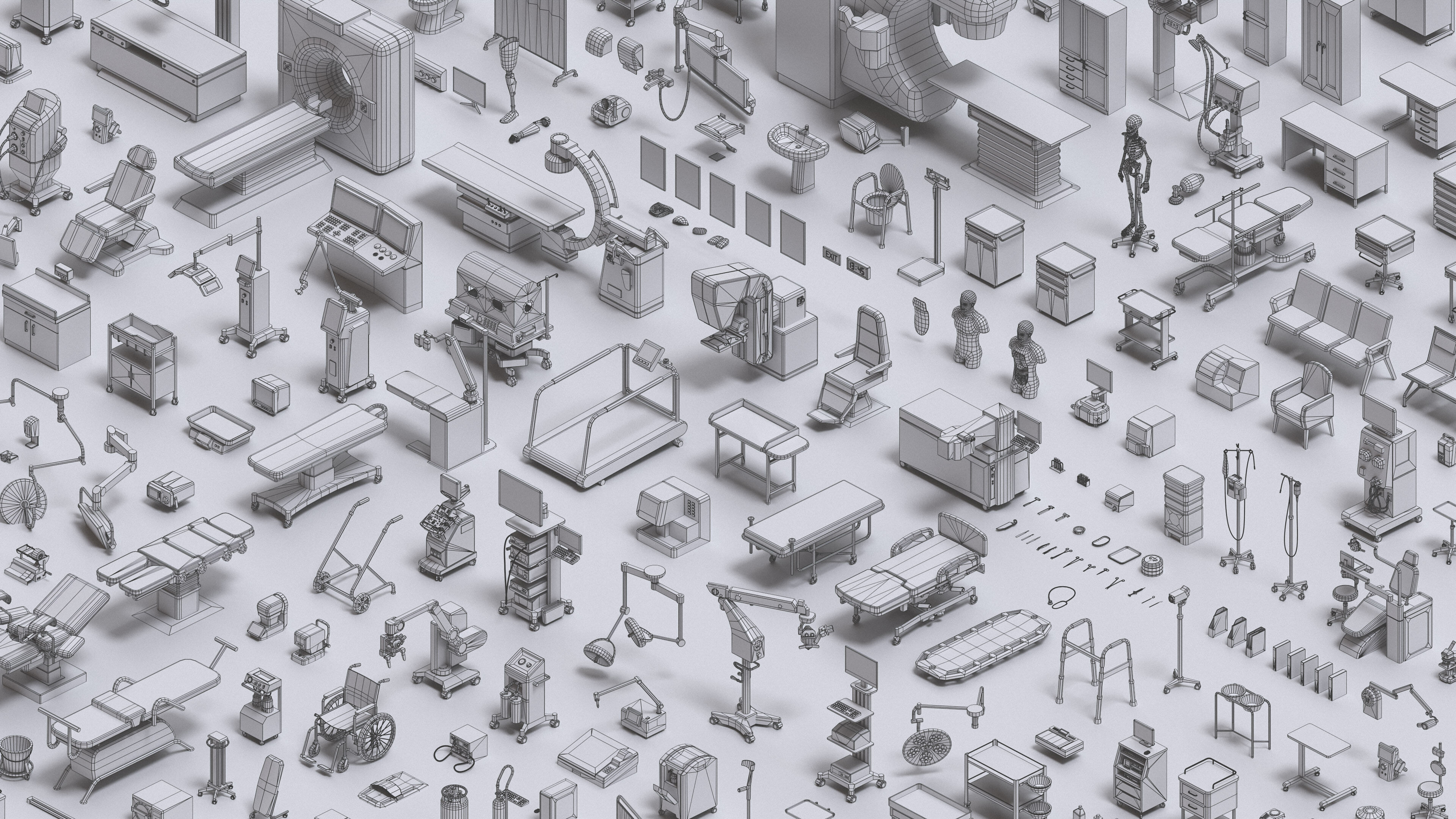 Medical Pack Low-poly 3D model_35