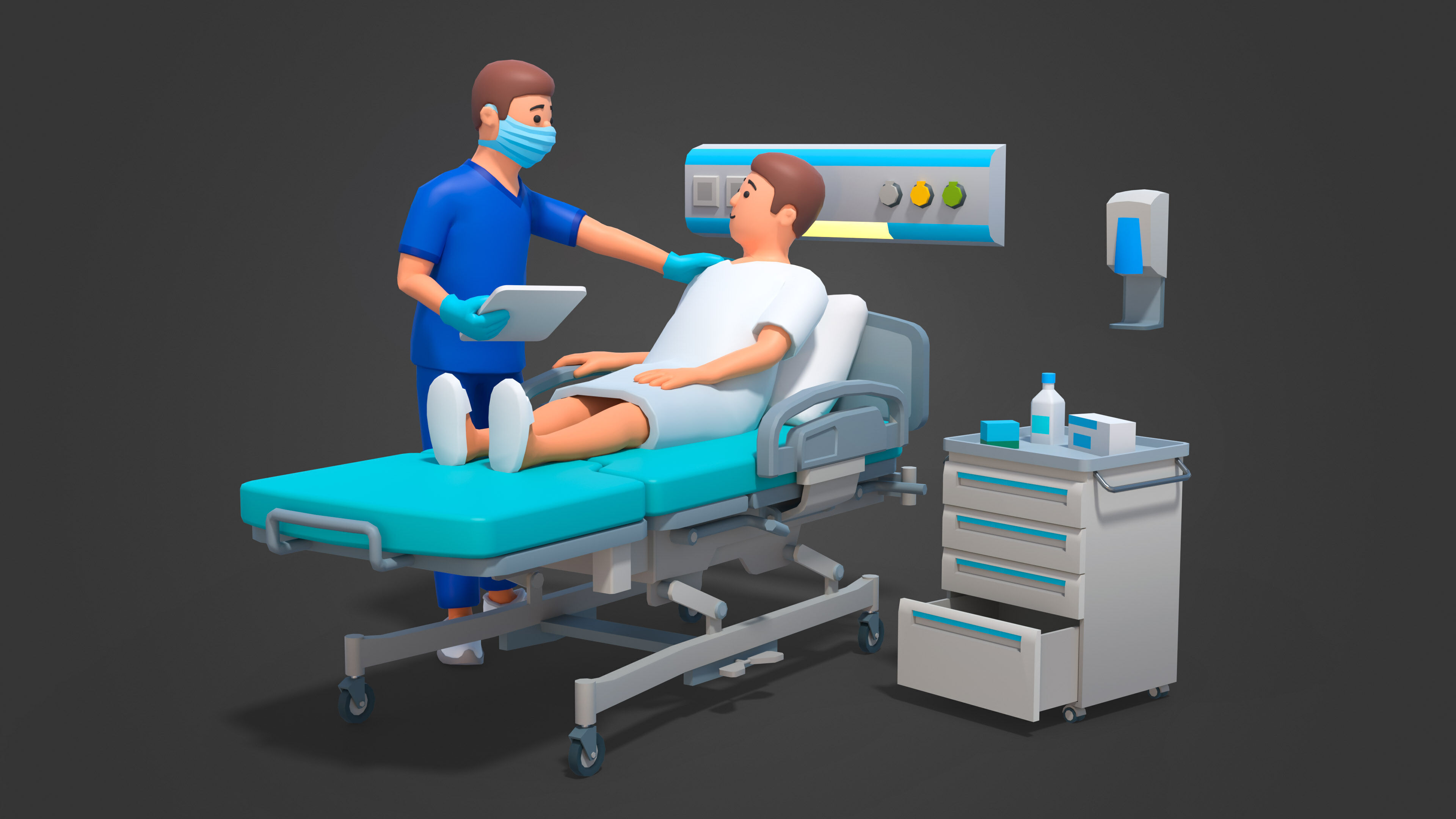 Medical Pack Low-poly 3D model_9