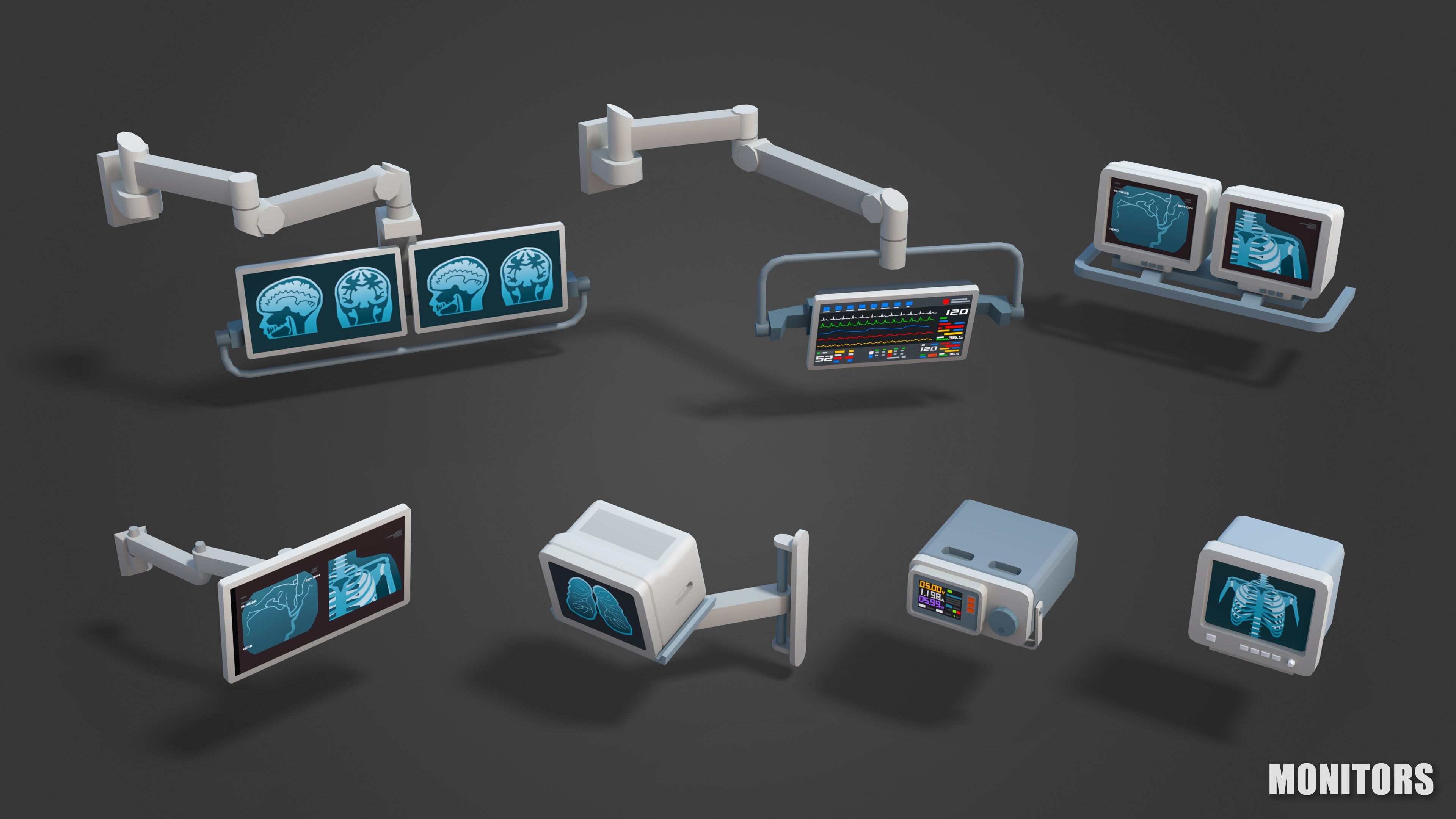 Medical Pack Low-poly 3D model_16