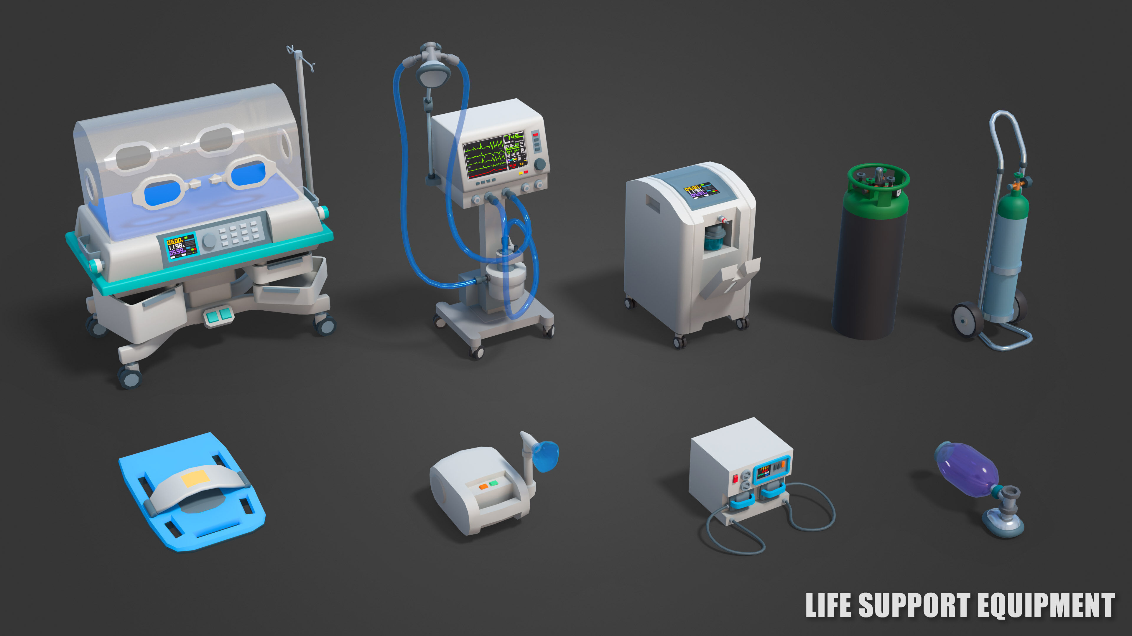 Medical Pack Low-poly 3D model_20