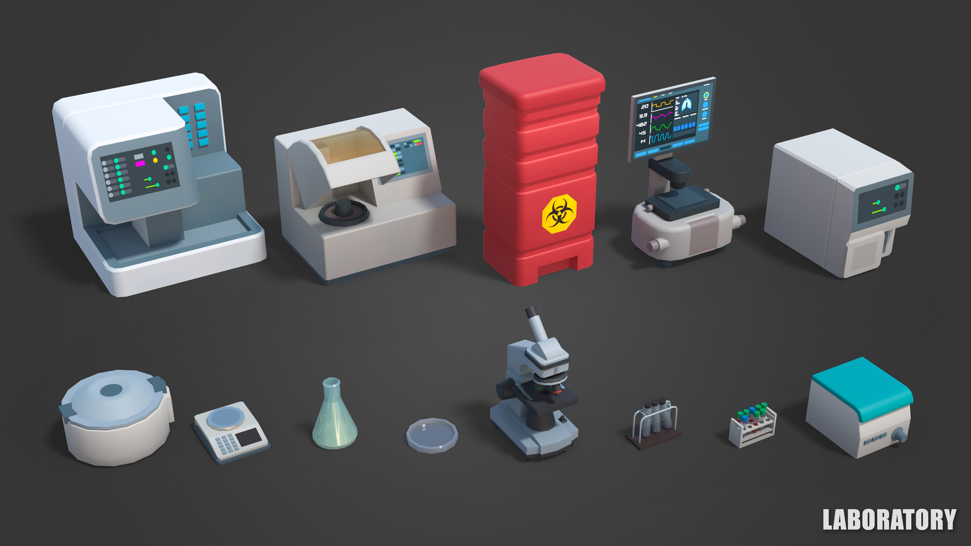 Medical Pack Low-poly 3D model_13