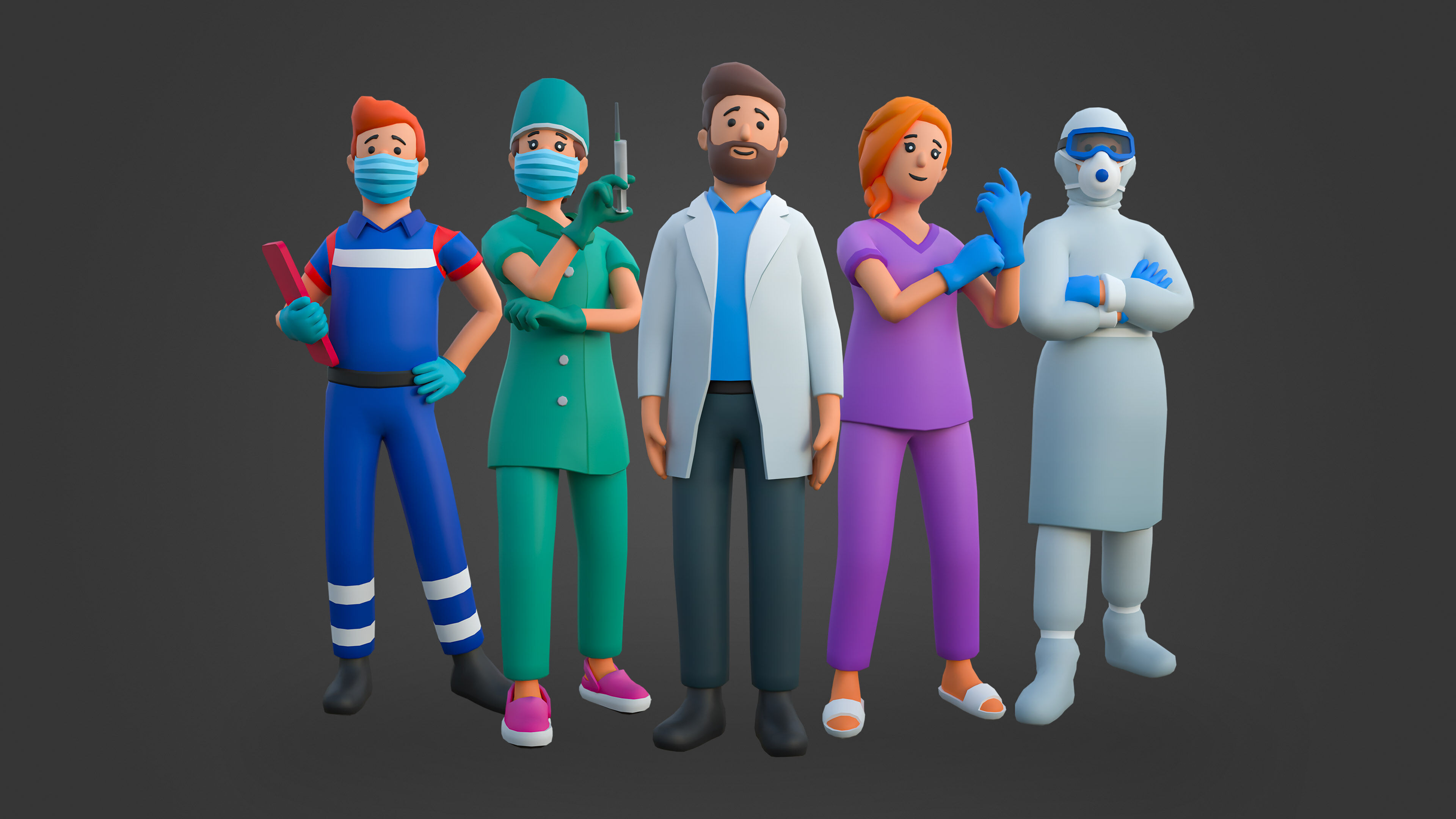 Medical Pack Low-poly 3D model_6