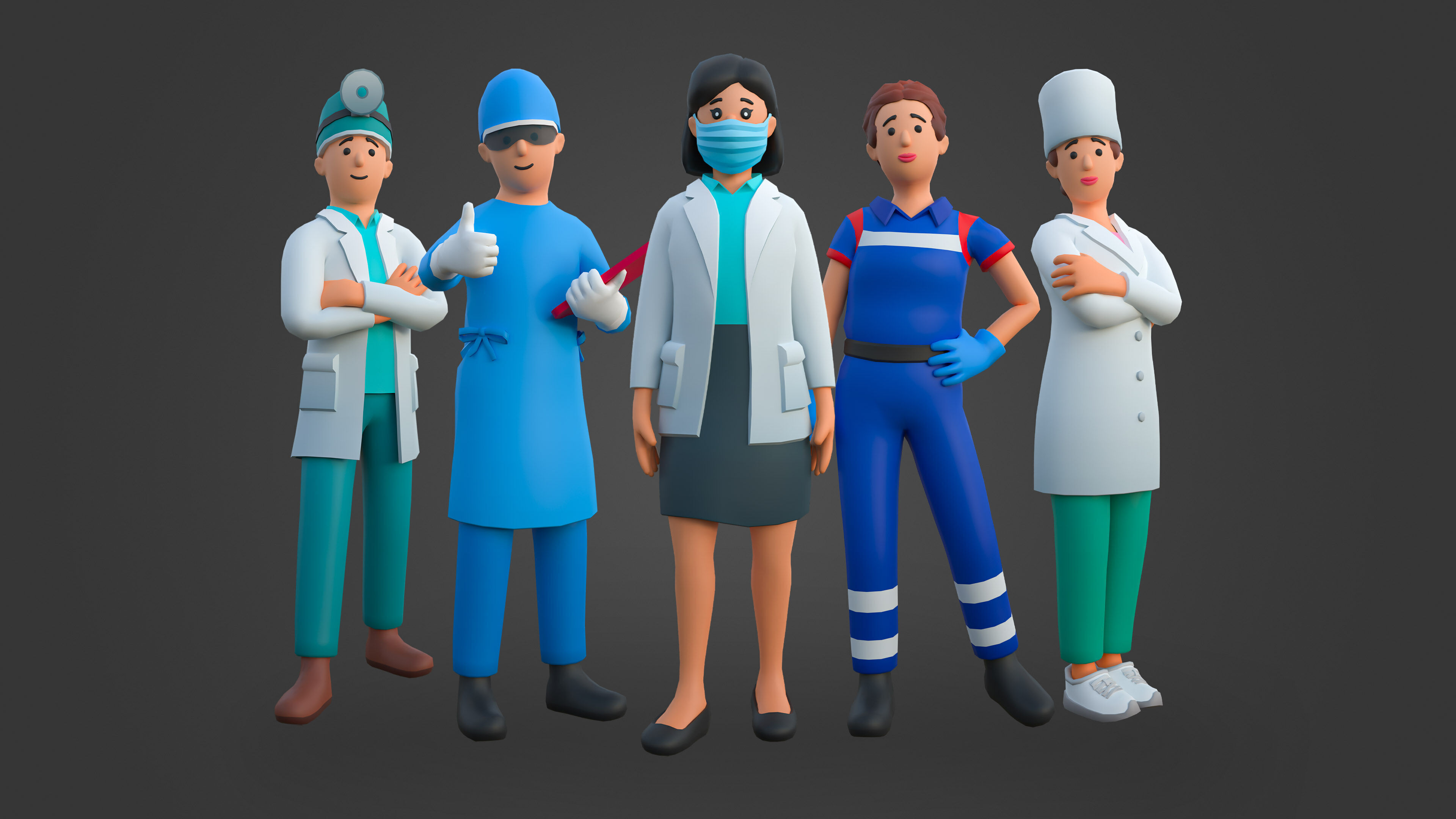 Medical Pack Low-poly 3D model_7