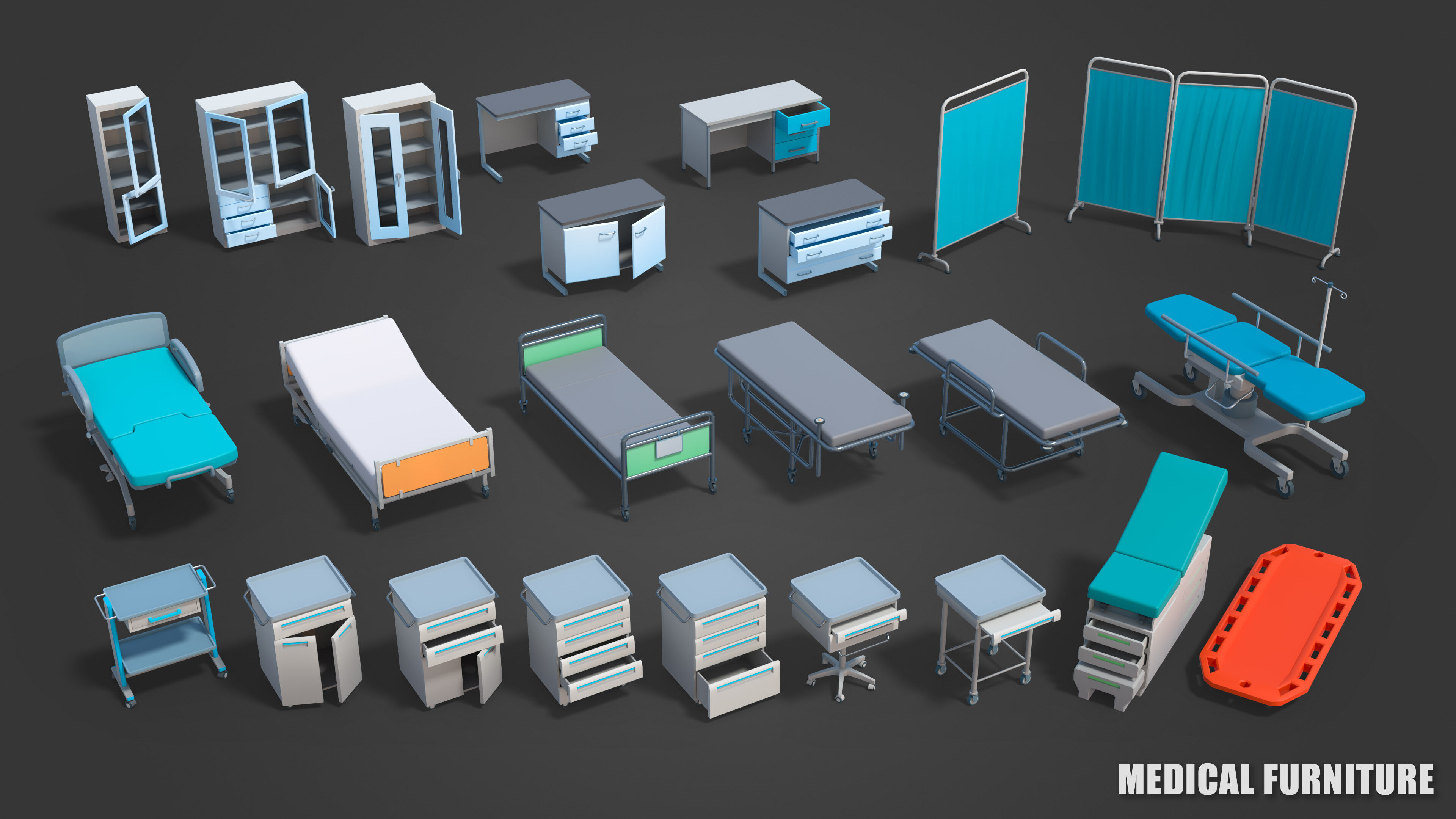 Medical Pack Low-poly 3D model_27