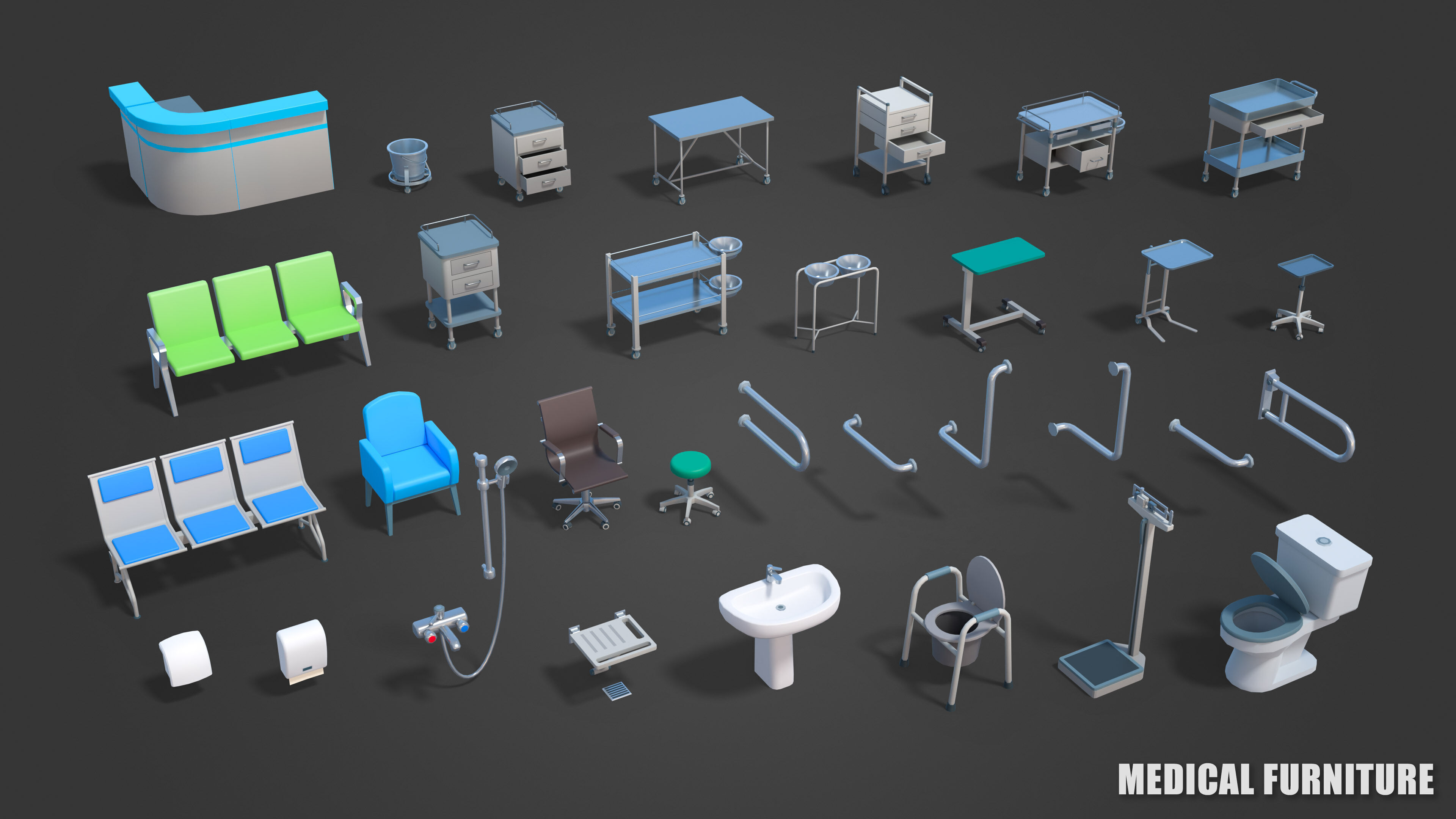 Medical Pack Low-poly 3D model_28