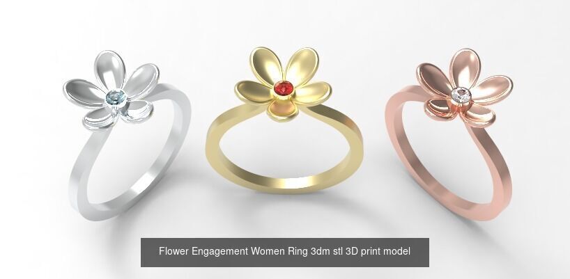 5 Minimal Rings - Pack 3D Model Collection _2