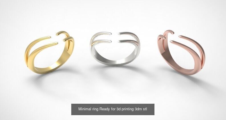 5 Minimal Rings - Pack 3D Model Collection _4