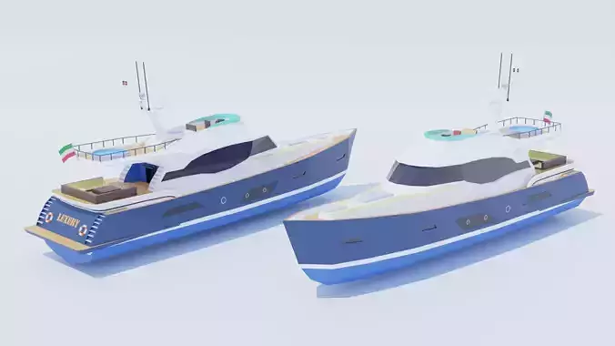 Luxury Ship Low Poly Low-poly 3D model