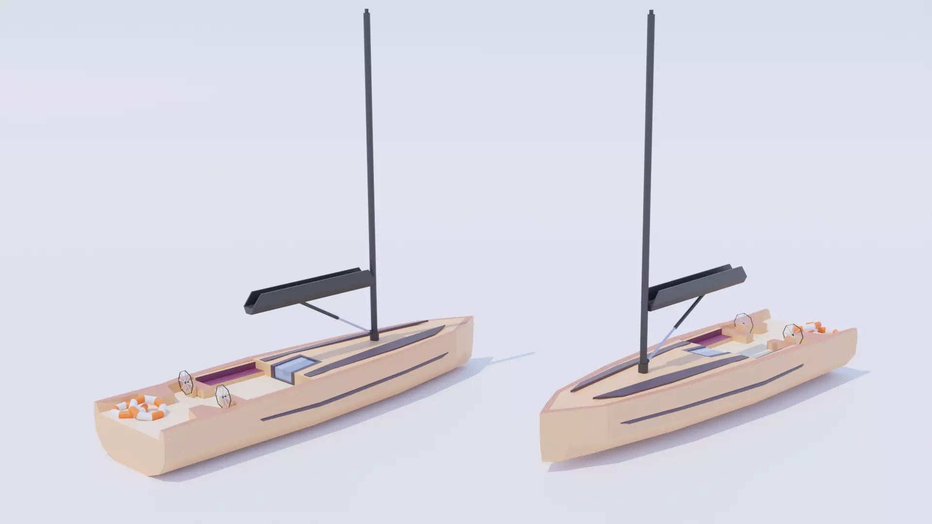 Sailing Boat Low Poly Low-poly 3D model