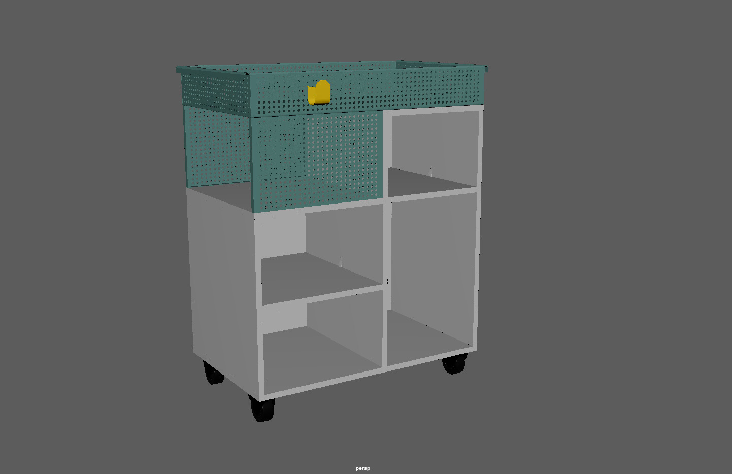 Utility Trolley Cart Low-poly 3D model_7