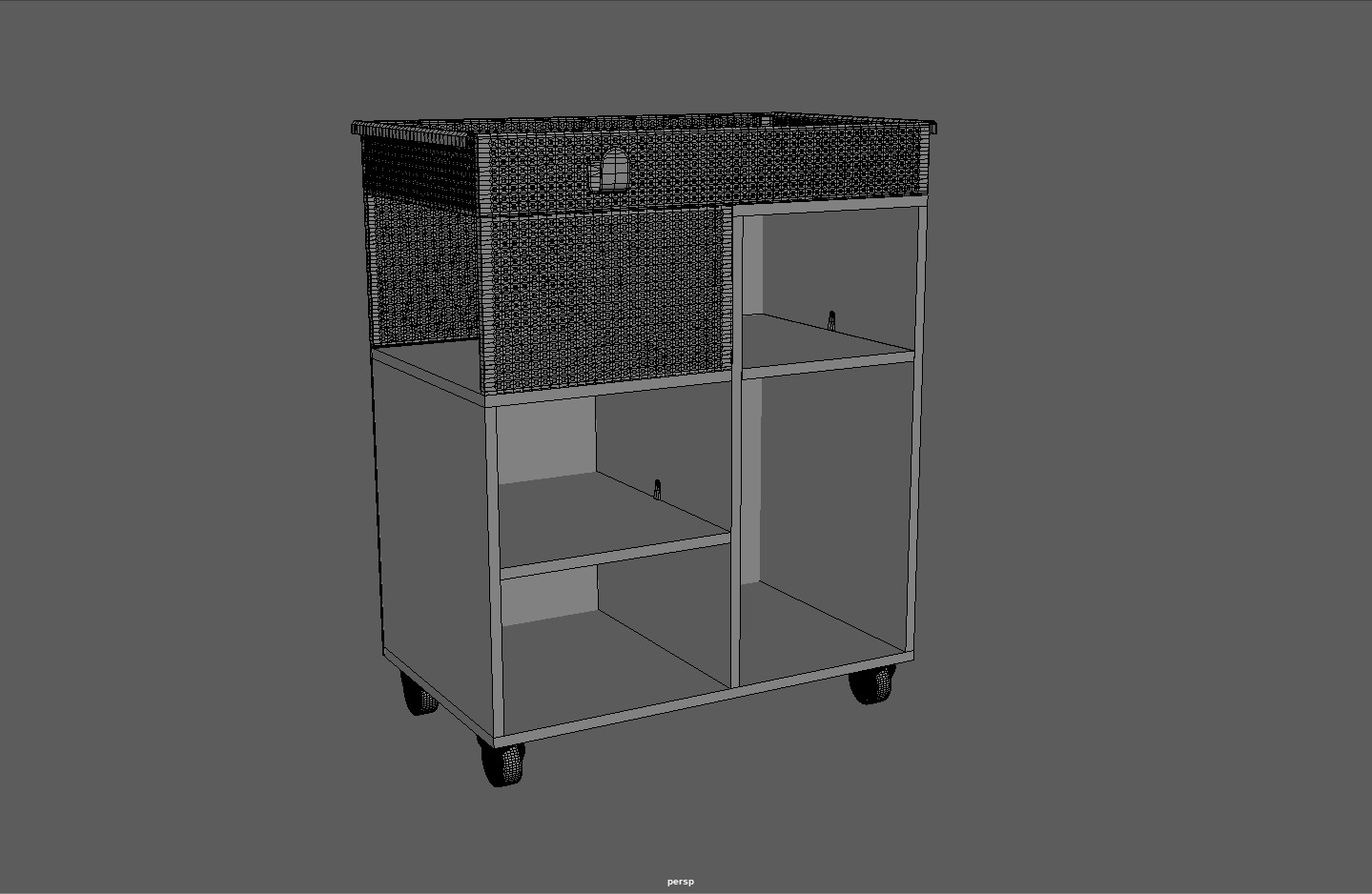 Utility Trolley Cart Low-poly 3D model_9