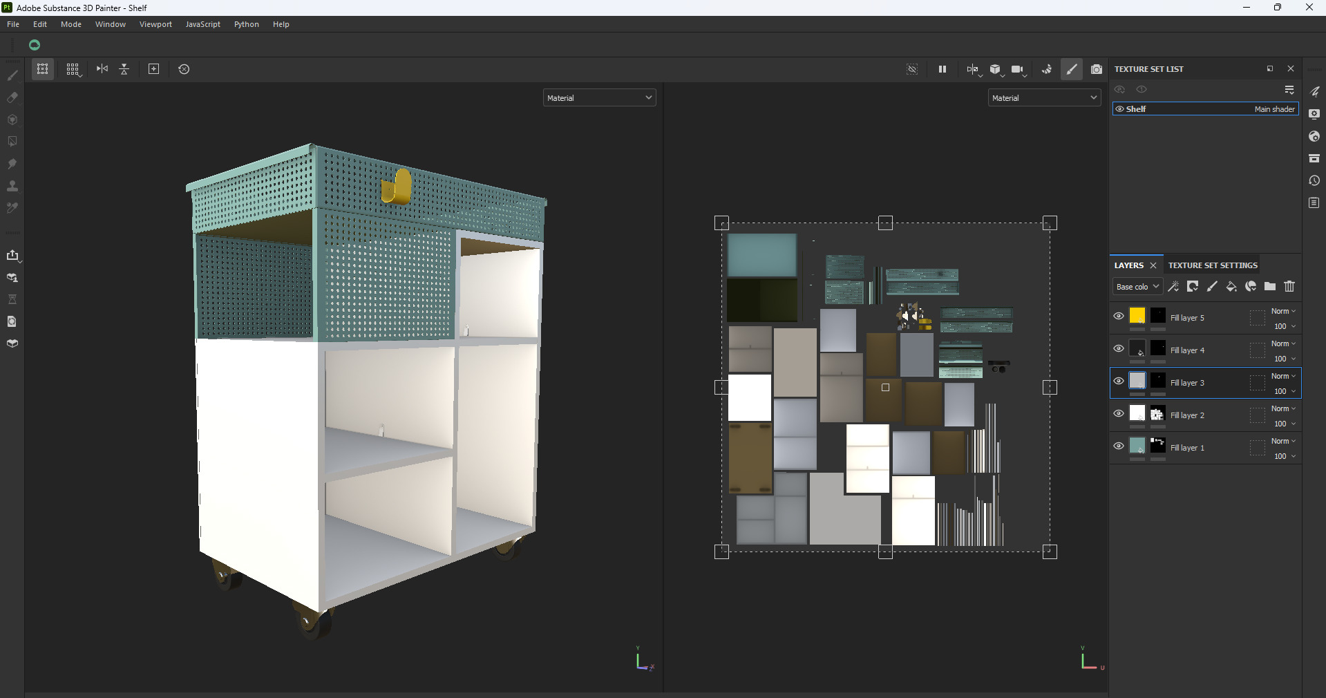 Utility Trolley Cart Low-poly 3D model_16