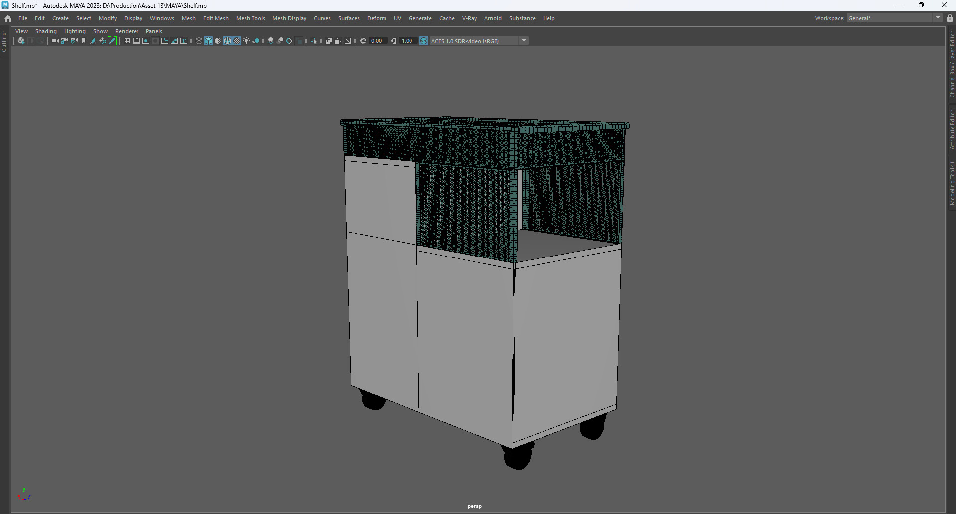 Utility Trolley Cart Low-poly 3D model_14