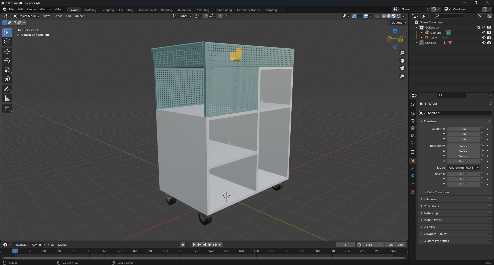 Utility Trolley Cart Low-poly 3D model_21