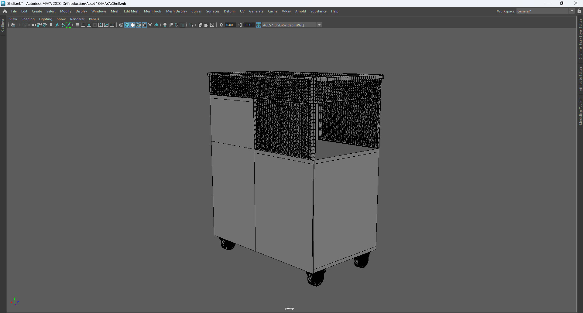 Utility Trolley Cart Low-poly 3D model_15