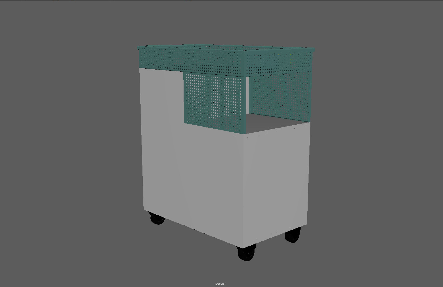 Utility Trolley Cart Low-poly 3D model_13