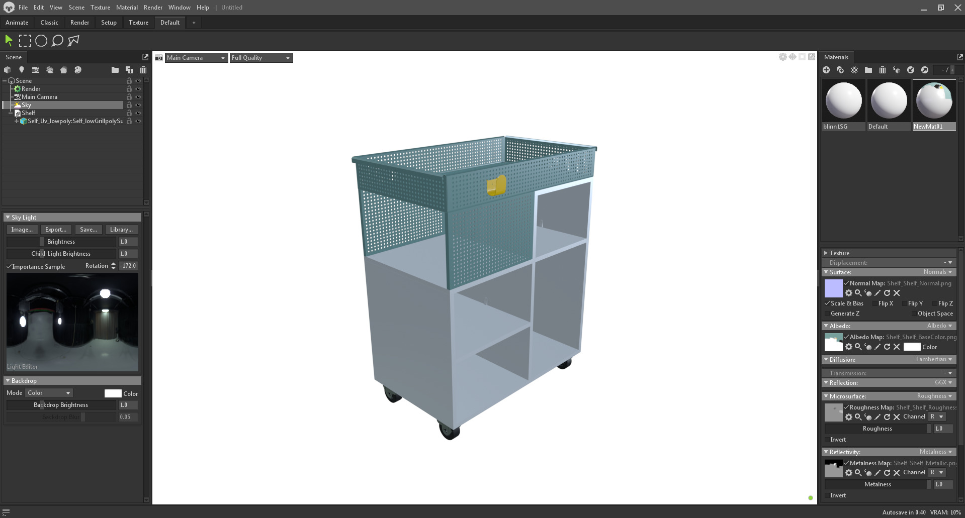 Utility Trolley Cart Low-poly 3D model_30