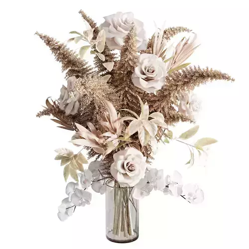 flowers plant in a bouquet glass vase 67